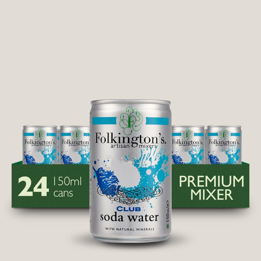 FU475 Folkington's Club Soda Can 150ml (Pack of 24)