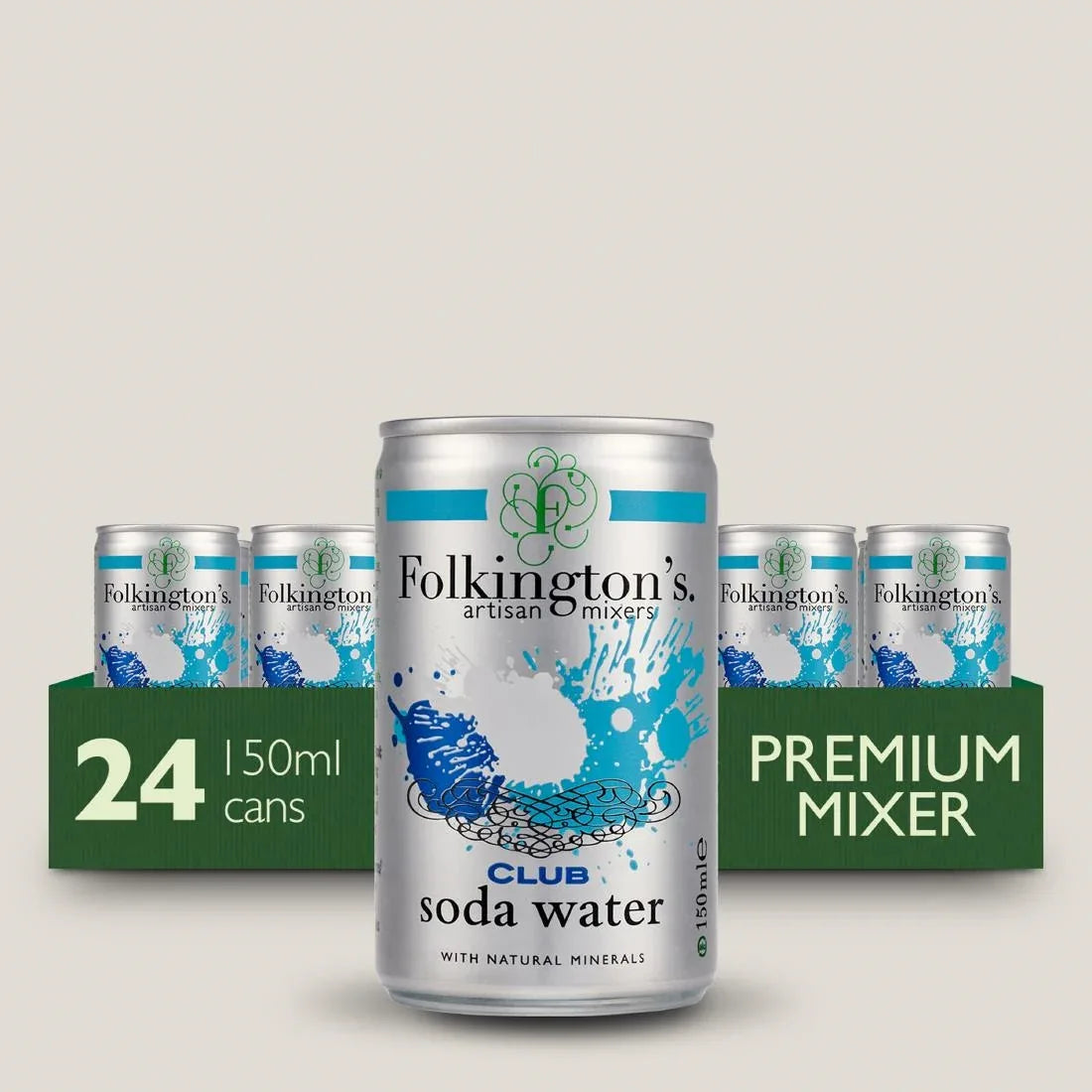 FU475 Folkington's Club Soda Can 150ml (Pack of 24) - JD Catering Equipment Solutions Ltd