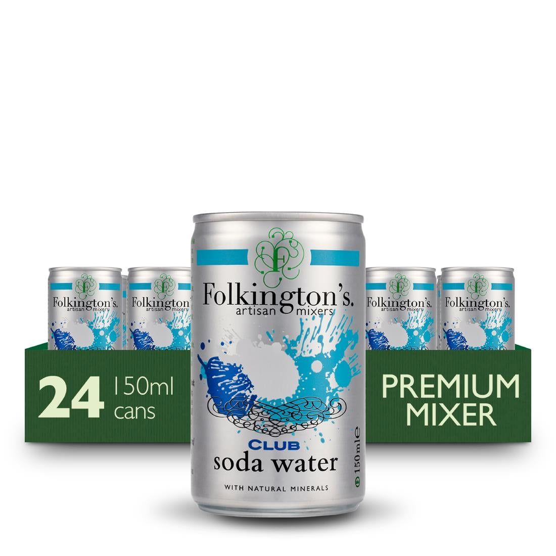 FU475 Folkington's Club Soda Can 150ml (Pack of 24)