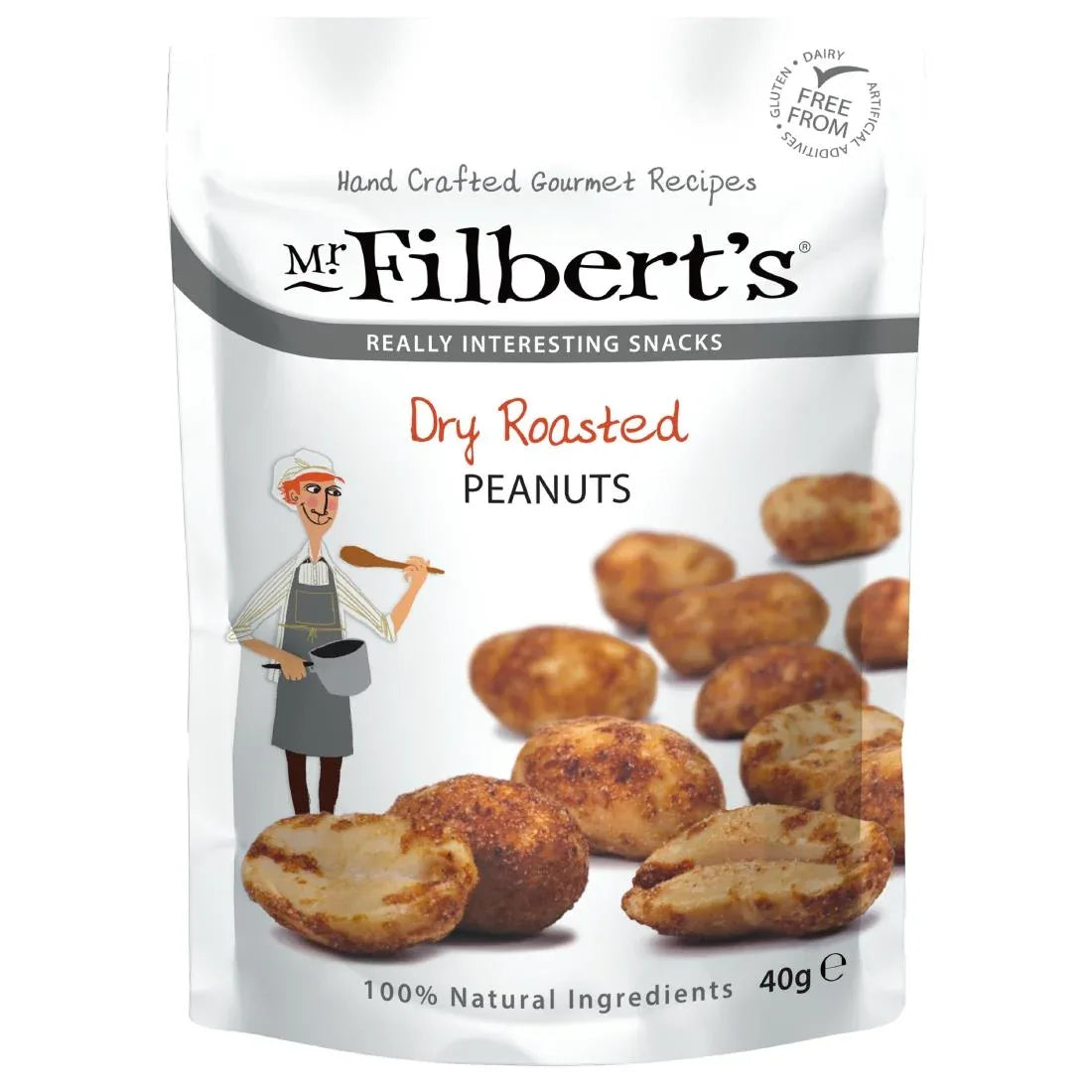 FU477 Mr Filbert's Dry Roasted Peanuts 40g (Pack of 20) - JD Catering Equipment Solutions Ltd