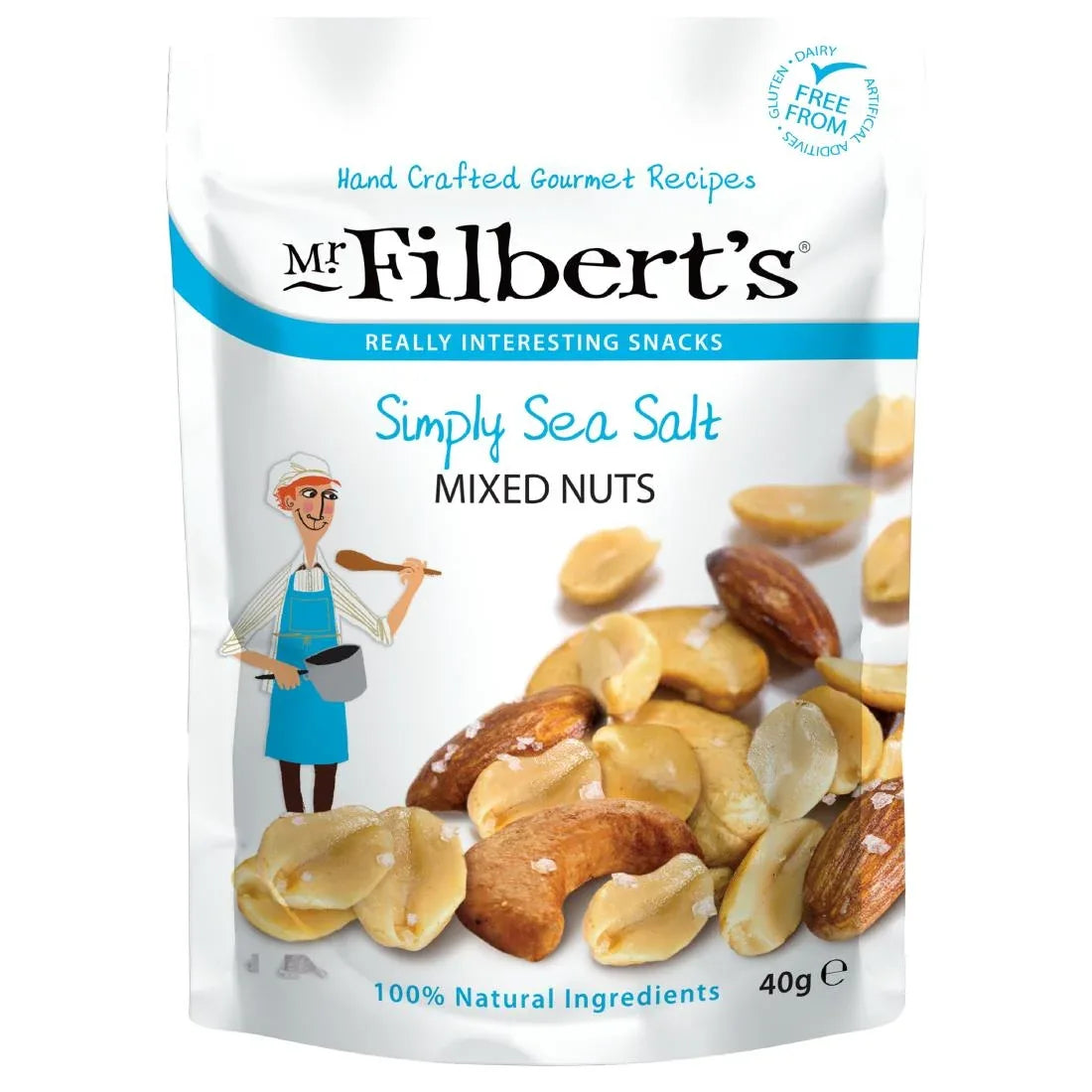 FU481 Mr Filbert's Simply Sea Salt Mixed Nuts 40g (Pack of 20) - JD Catering Equipment Solutions Ltd