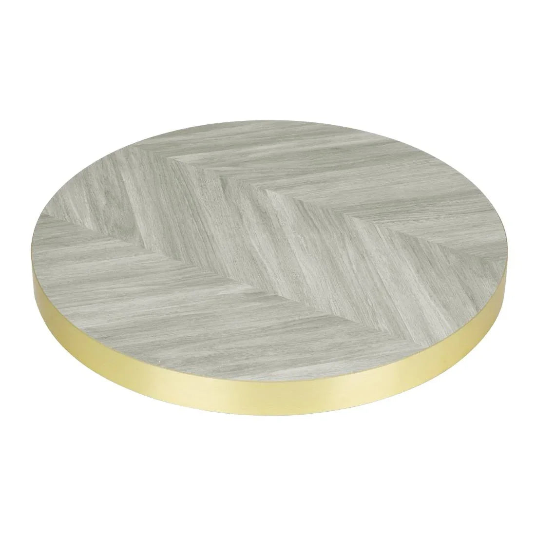 FU511 Bolero Pre-Drilled Round Table Top Chevron Design 600mm - JD Catering Equipment Solutions Ltd