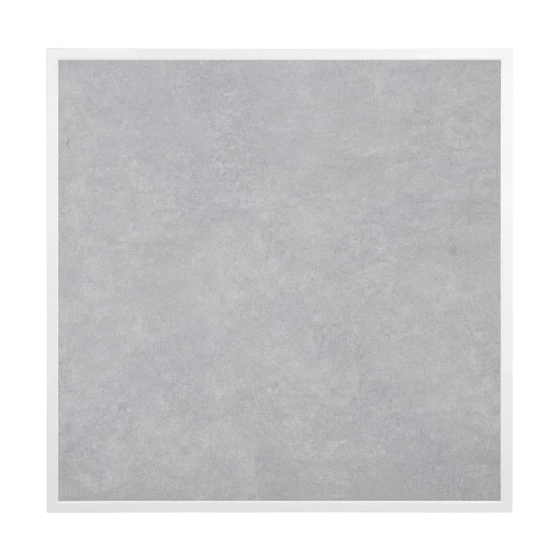FU514 Bolero Light Grey Stone Effect Outdoor Tempered Glass Table Top White Trim 700mm - JD Catering Equipment Solutions Ltd
