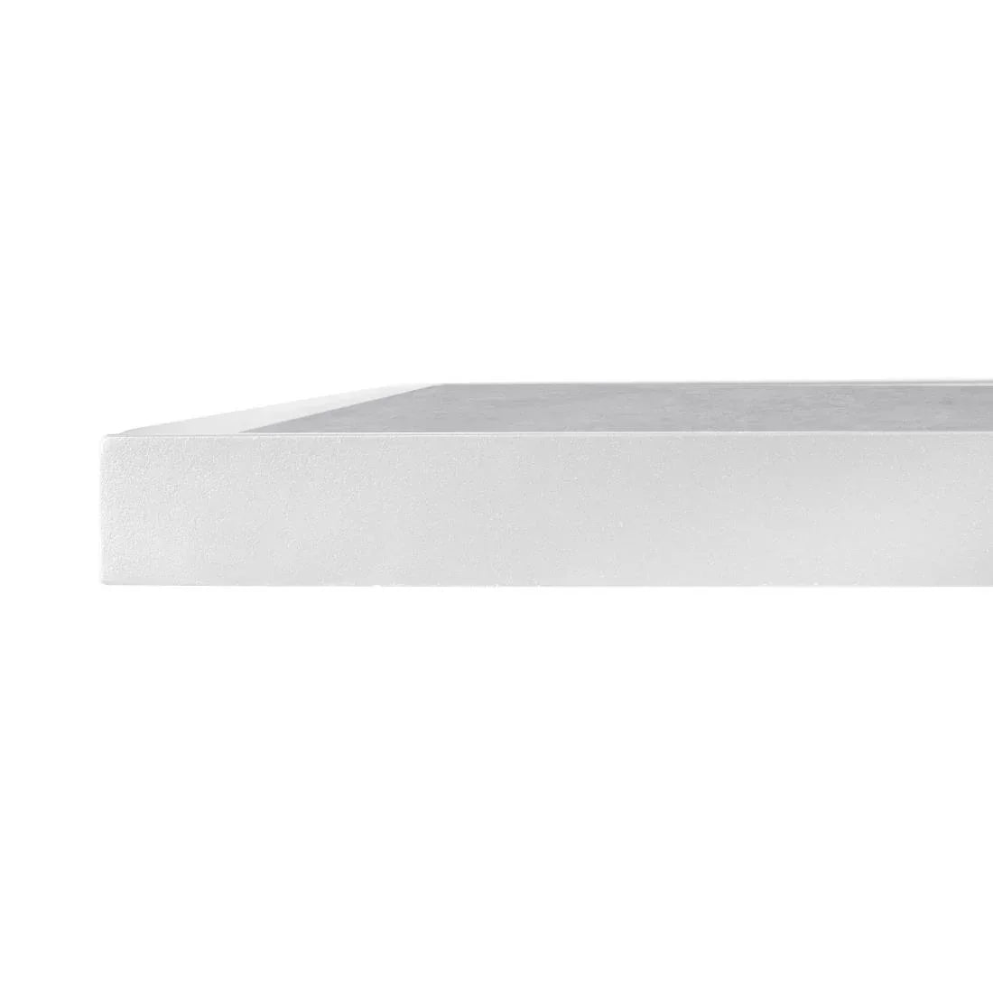 FU514 Bolero Light Grey Stone Effect Outdoor Tempered Glass Table Top White Trim 700mm - JD Catering Equipment Solutions Ltd