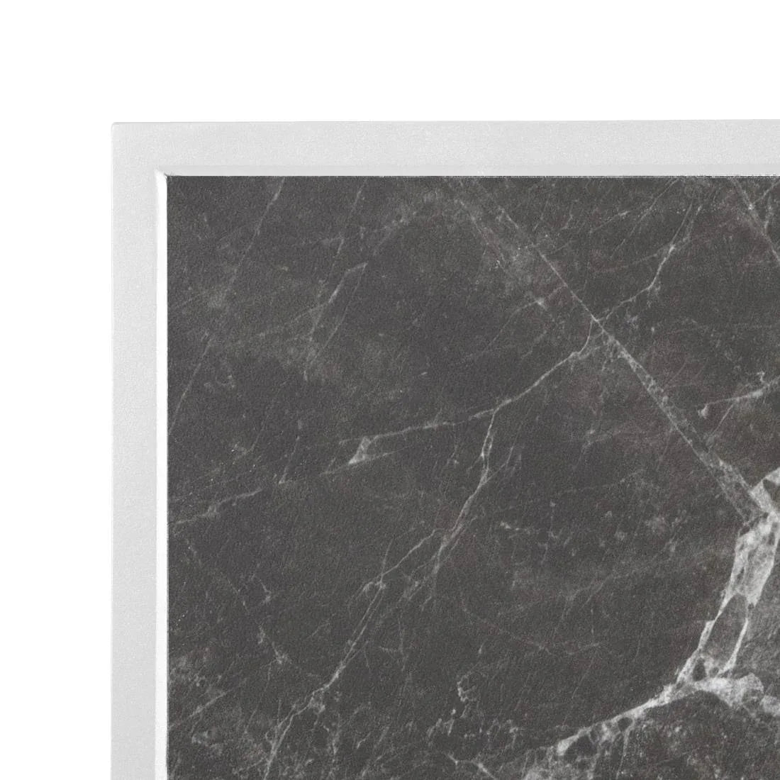 FU516 Bolero Dark Granite Effect Outdoor Tempered Glass Table Top White Trim 700mm - JD Catering Equipment Solutions Ltd