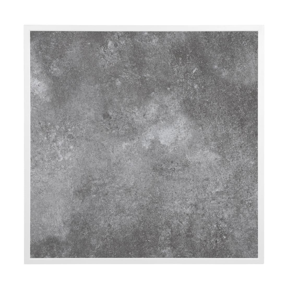FU517 Bolero Dark Stone Effect Outdoor Tempered Glass Table Top White Trim - 700mm - JD Catering Equipment Solutions Ltd