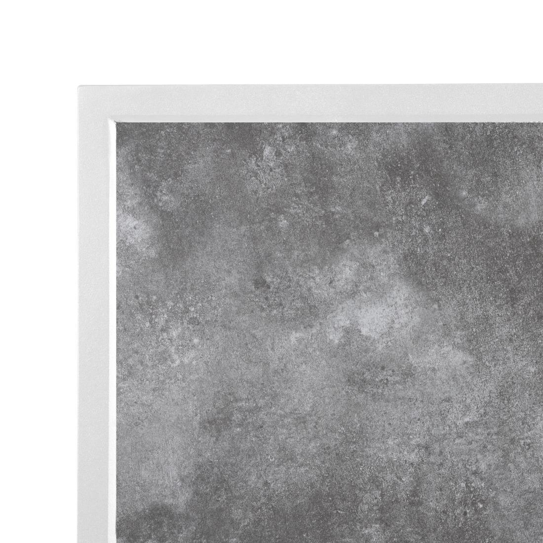 FU517 Bolero Dark Stone Effect Outdoor Tempered Glass Table Top White Trim - 700mm - JD Catering Equipment Solutions Ltd