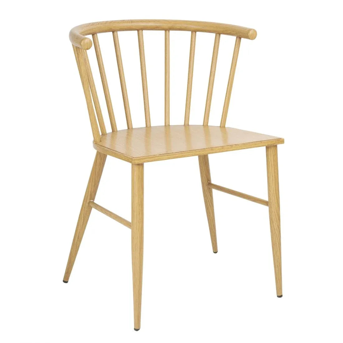 FU526 Bolero Harrowdene Metal Side Chairs Wood Effect (Pack of 2)