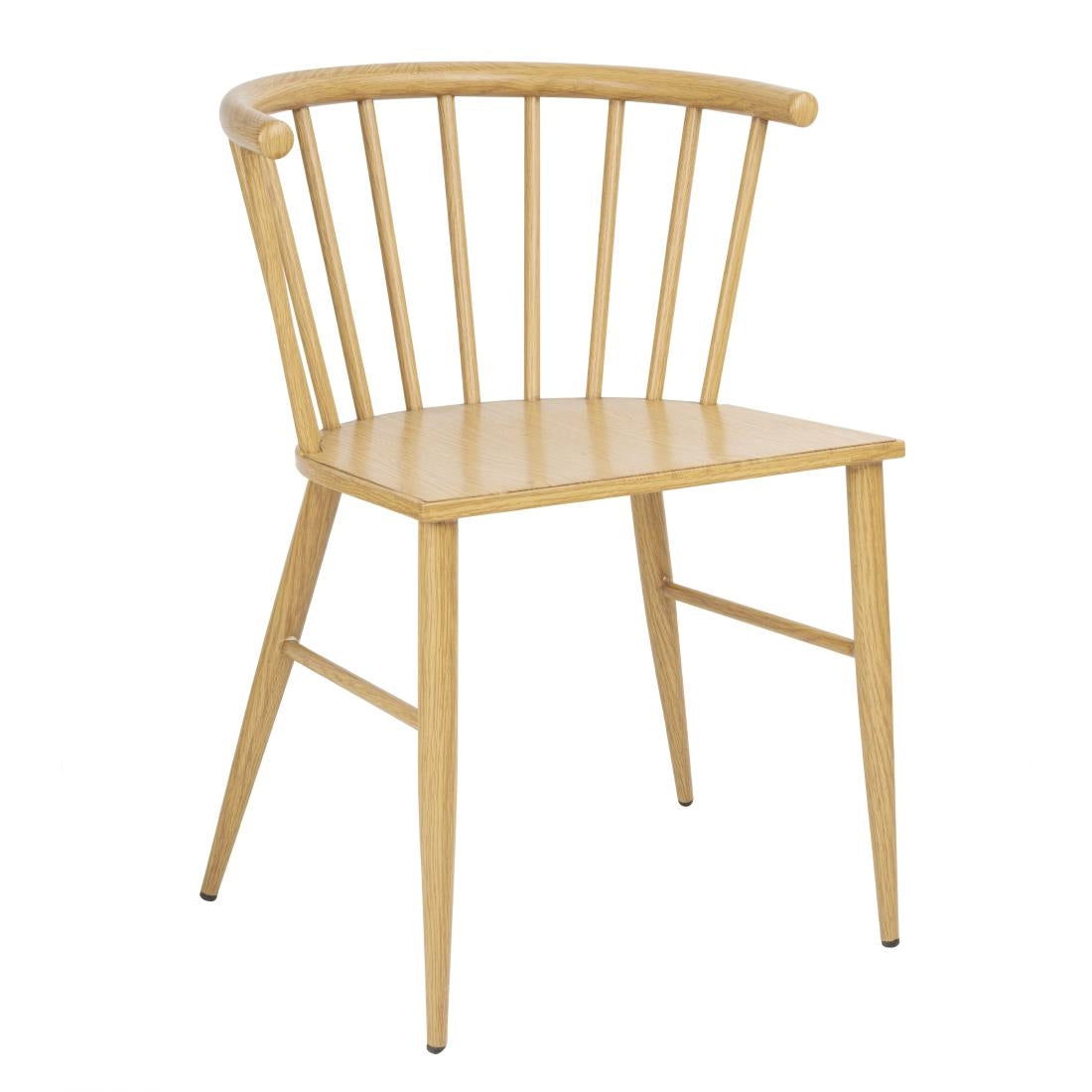 FU526 Bolero Harrowdene Metal Side Chairs Wood Effect (Pack of 2)