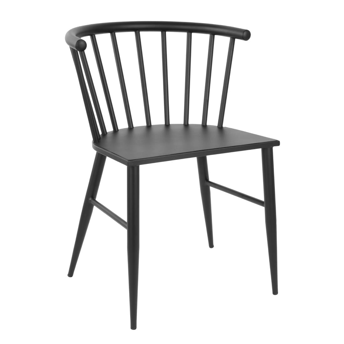 FU527 Bolero Harrowdene Black Spindle Chairs (Pack of 2)