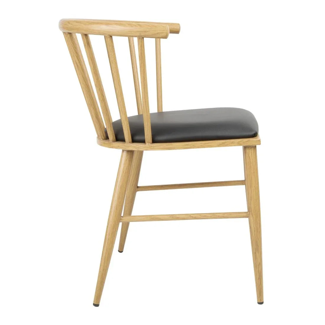 FU528 Bolero Harrowdene Padded Metal Side Chairs Wood Effect (Pack of 2)
