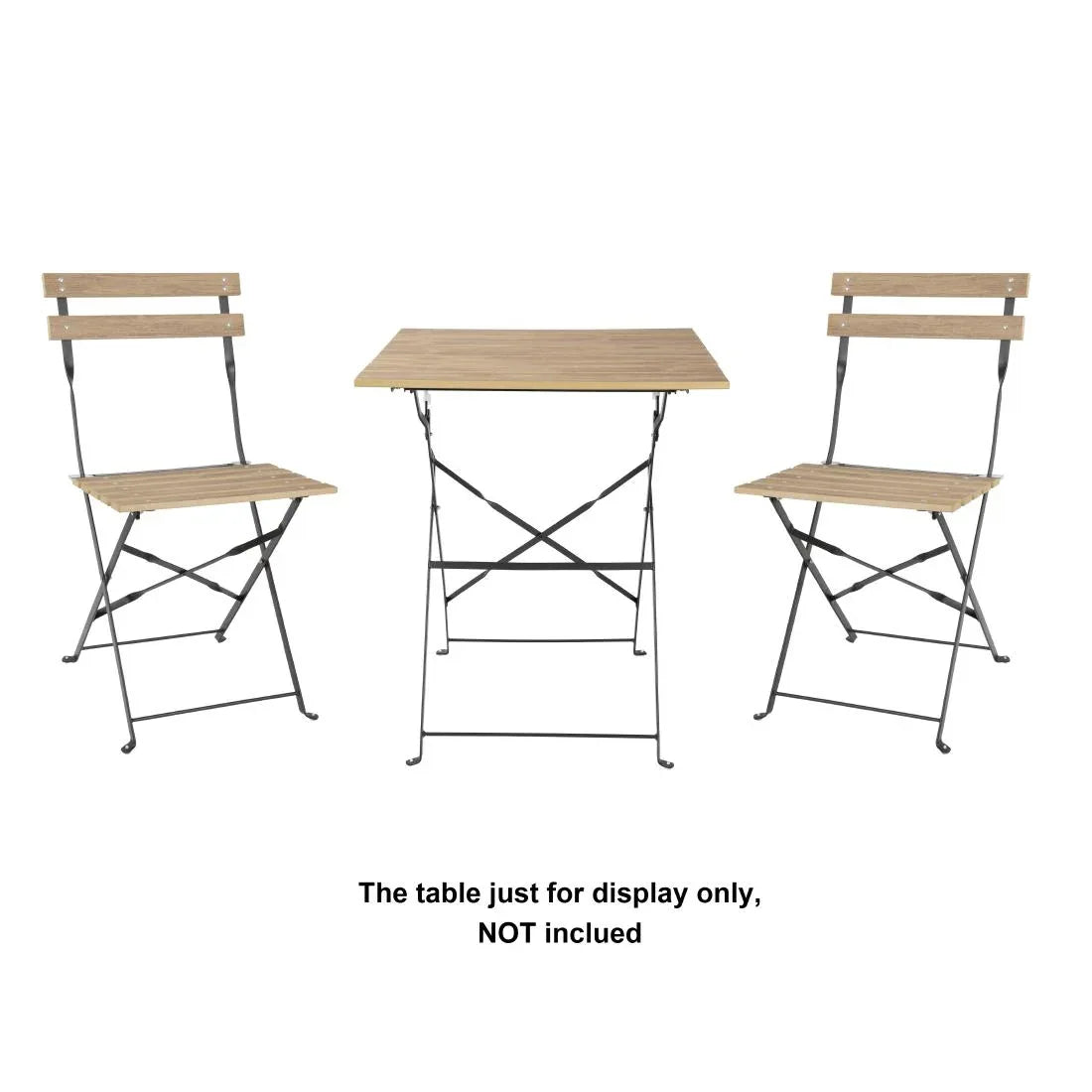 FU539 Bolero Perth Pavement Style Folding Chairs Wood Effect (Pack of 2)