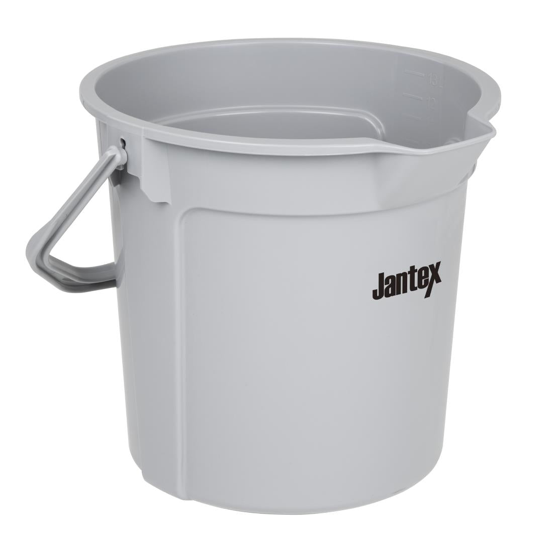 FU589 Jantex Grey Graduated Bucket with Pouring Lip 14ltr