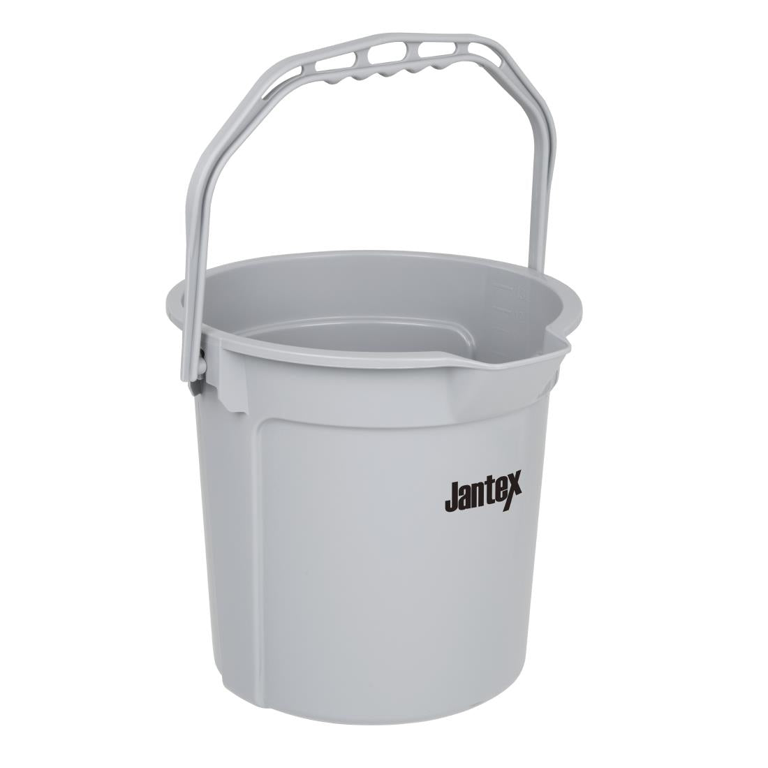 FU589 Jantex Grey Graduated Bucket with Pouring Lip 14ltr