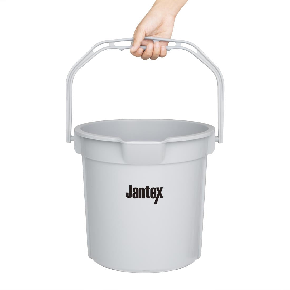 FU589 Jantex Grey Graduated Bucket with Pouring Lip 14ltr