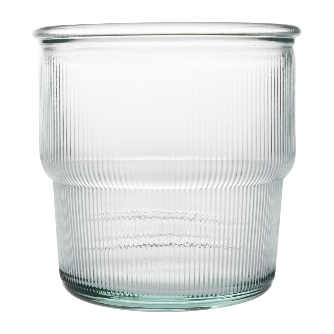 FU597 Olympia Recycled Glass Ribbed Stackable Tumblers 300ml (Pack of 6)