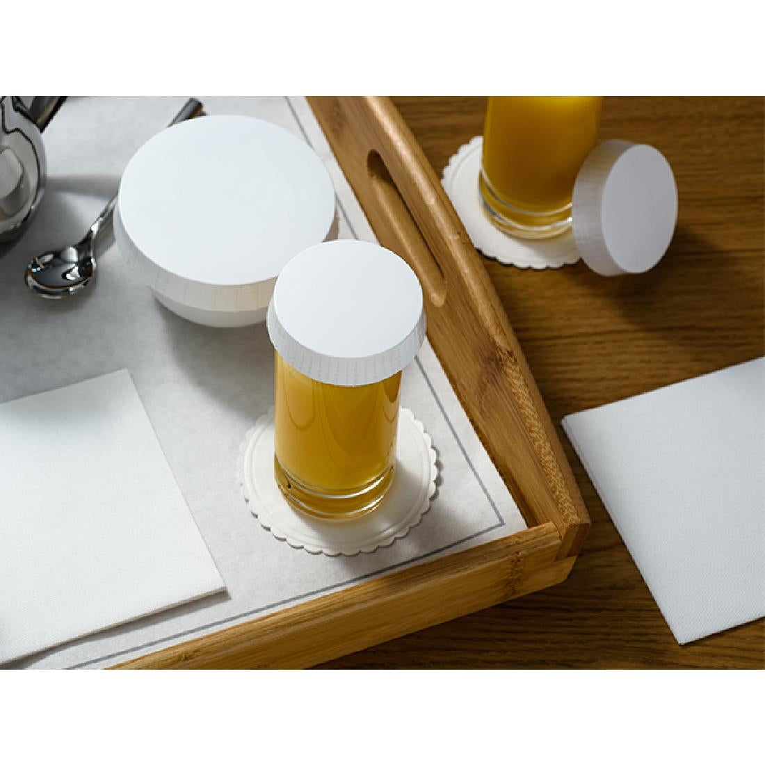 FU698 SolutionWare Paper Glass Covers White 60mm (Pack of of 1000)