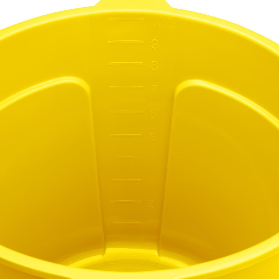 FU834 Jantex Yellow Graduated Bucket with Pouring Lip 10ltr
