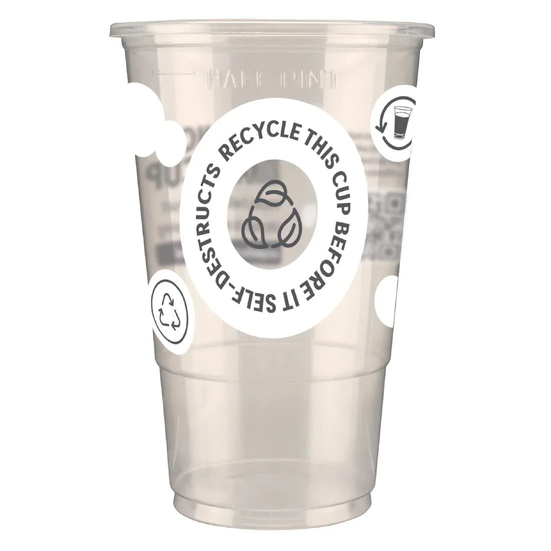FU894 eGreen Printed TWOinONE Flexy Half-pint Glass CE Marked to Line (Pack of of 1000) - JD Catering Equipment Solutions Ltd