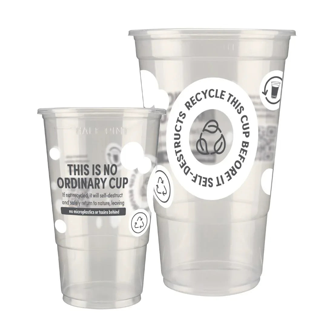 FU894 eGreen Printed TWOinONE Flexy Half-pint Glass CE Marked to Line (Pack of of 1000) - JD Catering Equipment Solutions Ltd