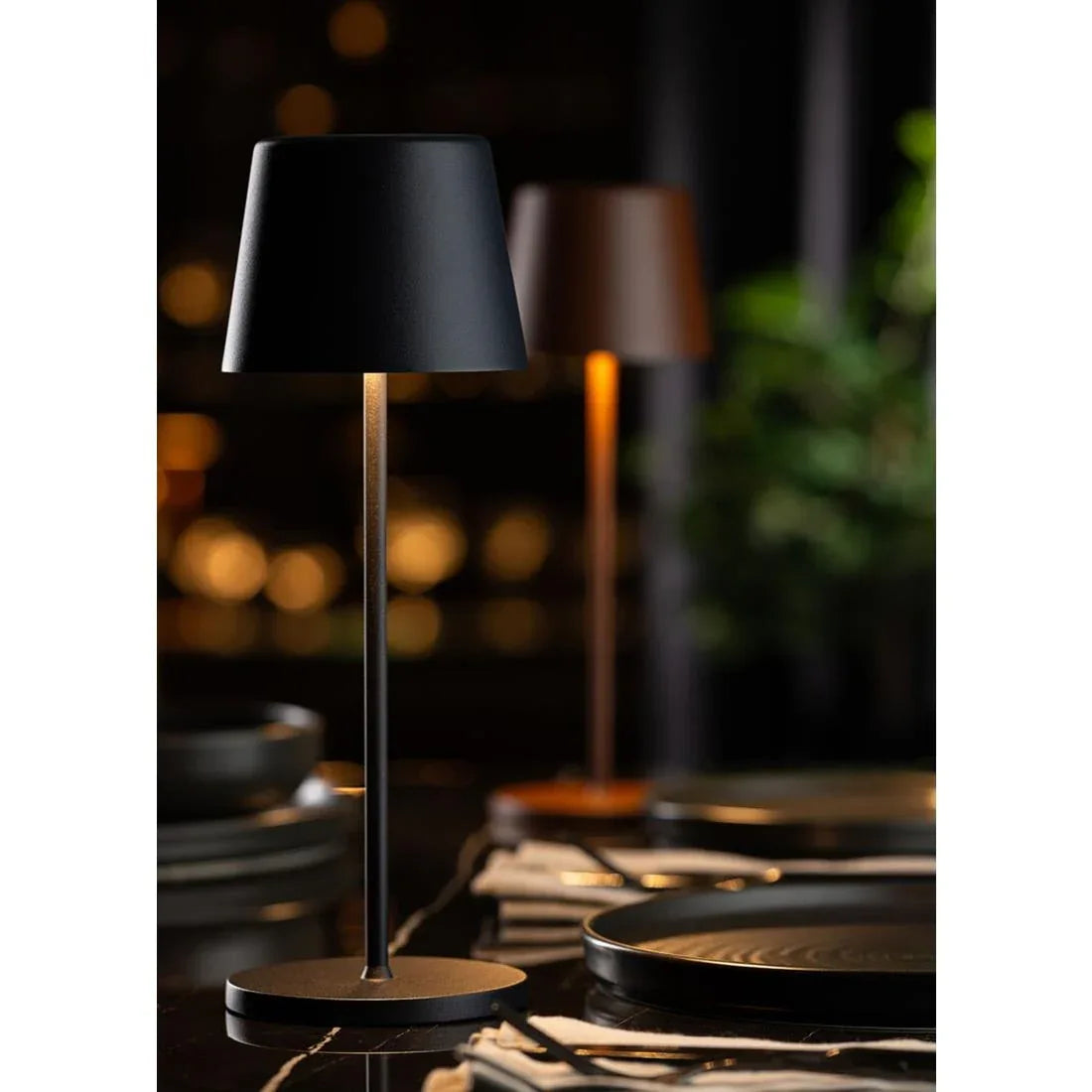 FU963 Utopia Bermuda LED Cordless Lamp 320mm Black (Pack of 6) - JD Catering Equipment Solutions Ltd