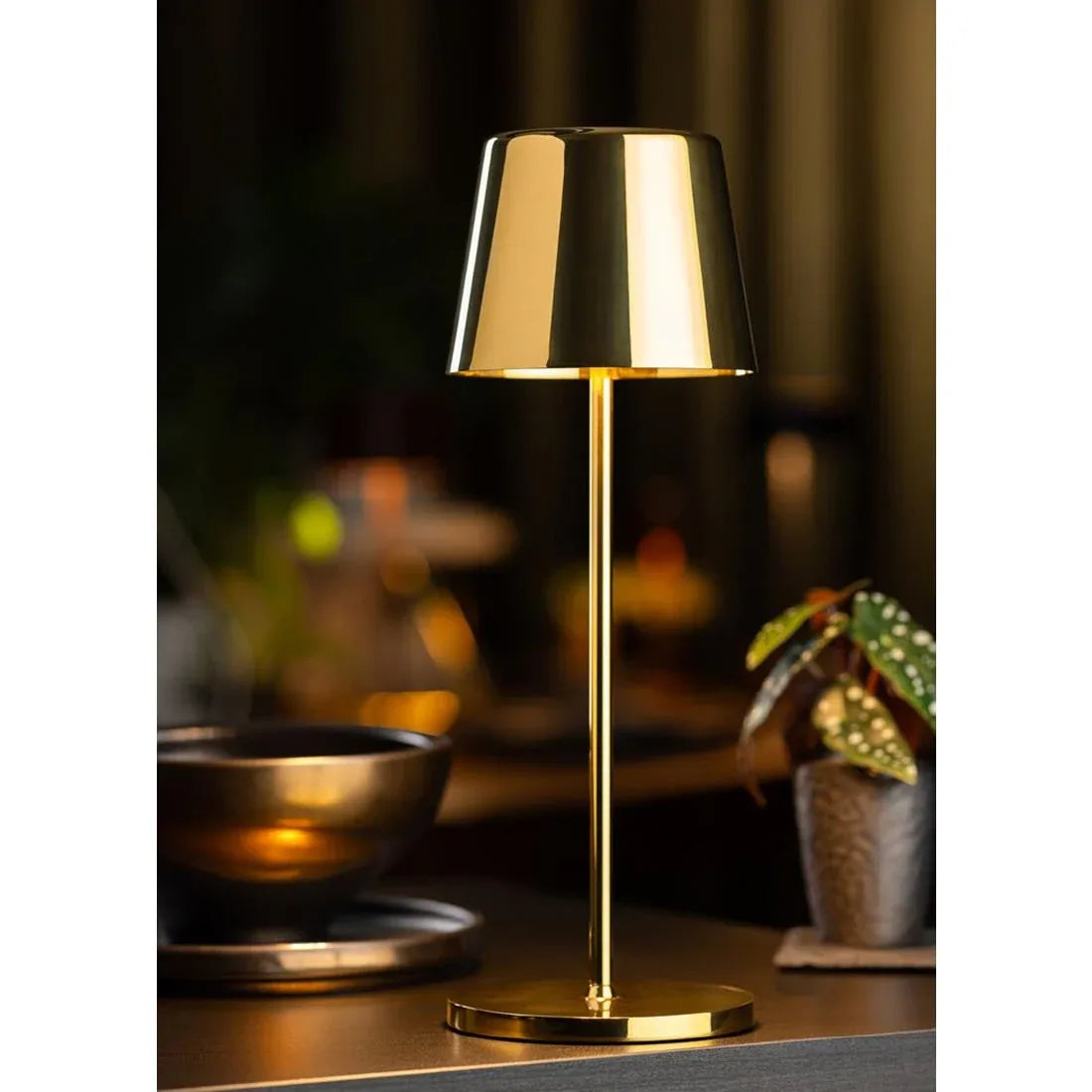 FU965 Utopia Bermuda LED Cordless Lamp 320mm Gold (Pack of 6) - JD Catering Equipment Solutions Ltd