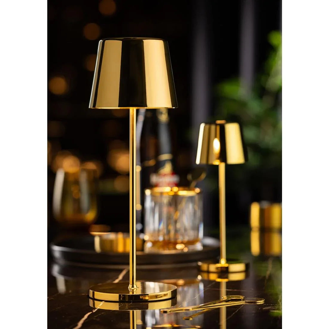 FU965 Utopia Bermuda LED Cordless Lamp 320mm Gold (Pack of 6) - JD Catering Equipment Solutions Ltd