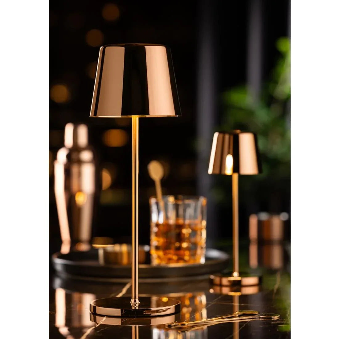 FU966 Utopia Bermuda LED Cordless Lamp 320mm Copper (Pack of 6) - JD Catering Equipment Solutions Ltd