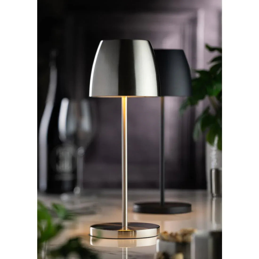 FU987 Utopia Montserrat LED Cordless Lamp 300mm Brushed Silver (Pack of 6) - JD Catering Equipment Solutions Ltd