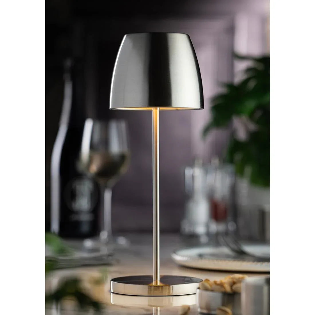 FU987 Utopia Montserrat LED Cordless Lamp 300mm Brushed Silver (Pack of 6) - JD Catering Equipment Solutions Ltd