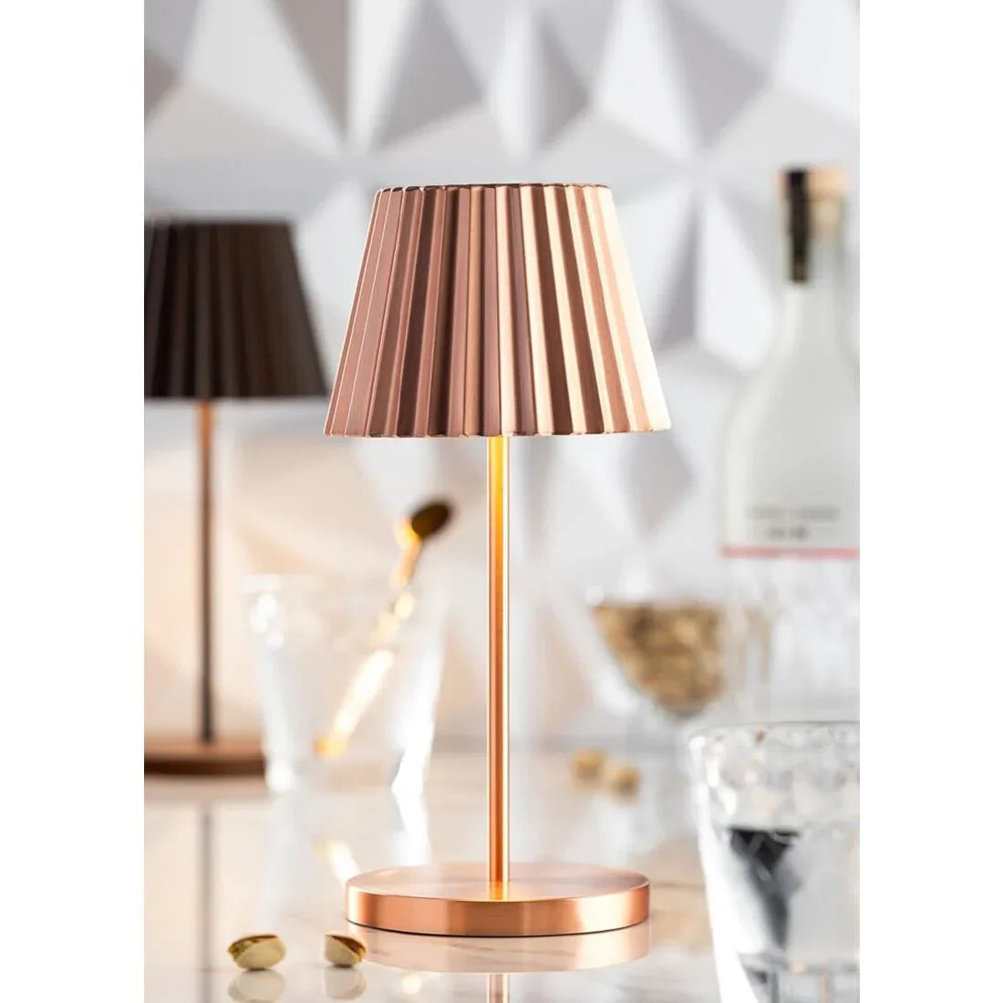 FU991 Utopia Dominica LED Cordless Lamp 260mm Brushed Copper (Pack of 6) - JD Catering Equipment Solutions Ltd