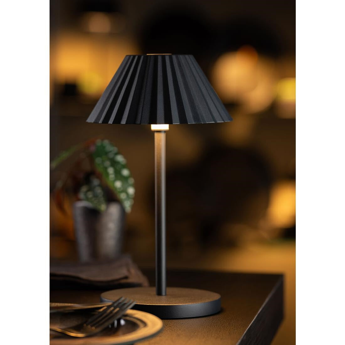 FU992 Utopia Aruba LED Cordless Lamp 230mm Black (Pack of 6) - JD Catering Equipment Solutions Ltd