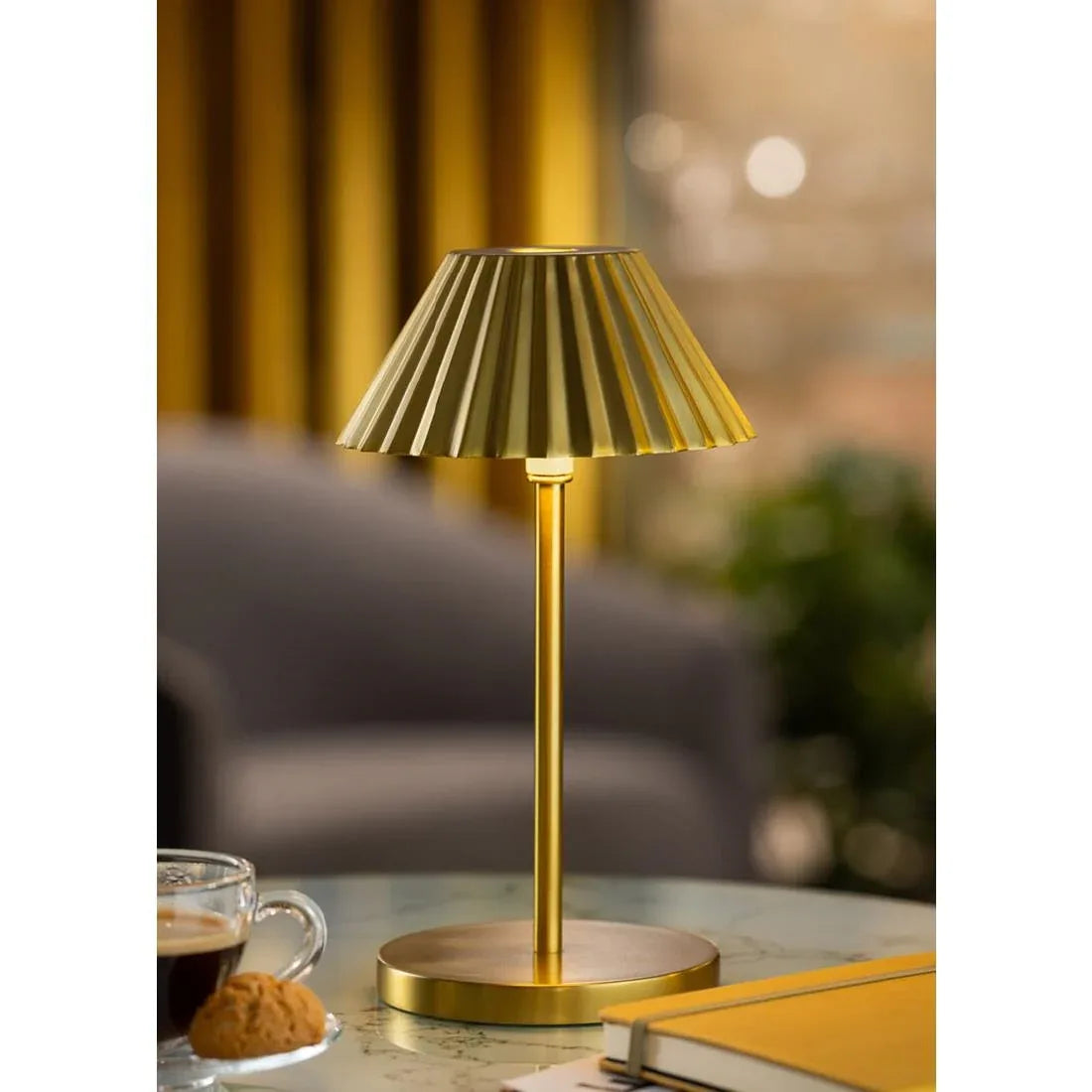 FU994 Utopia Aruba LED Cordless Lamp 230mm Brushed Gold (Pack of 6) - JD Catering Equipment Solutions Ltd