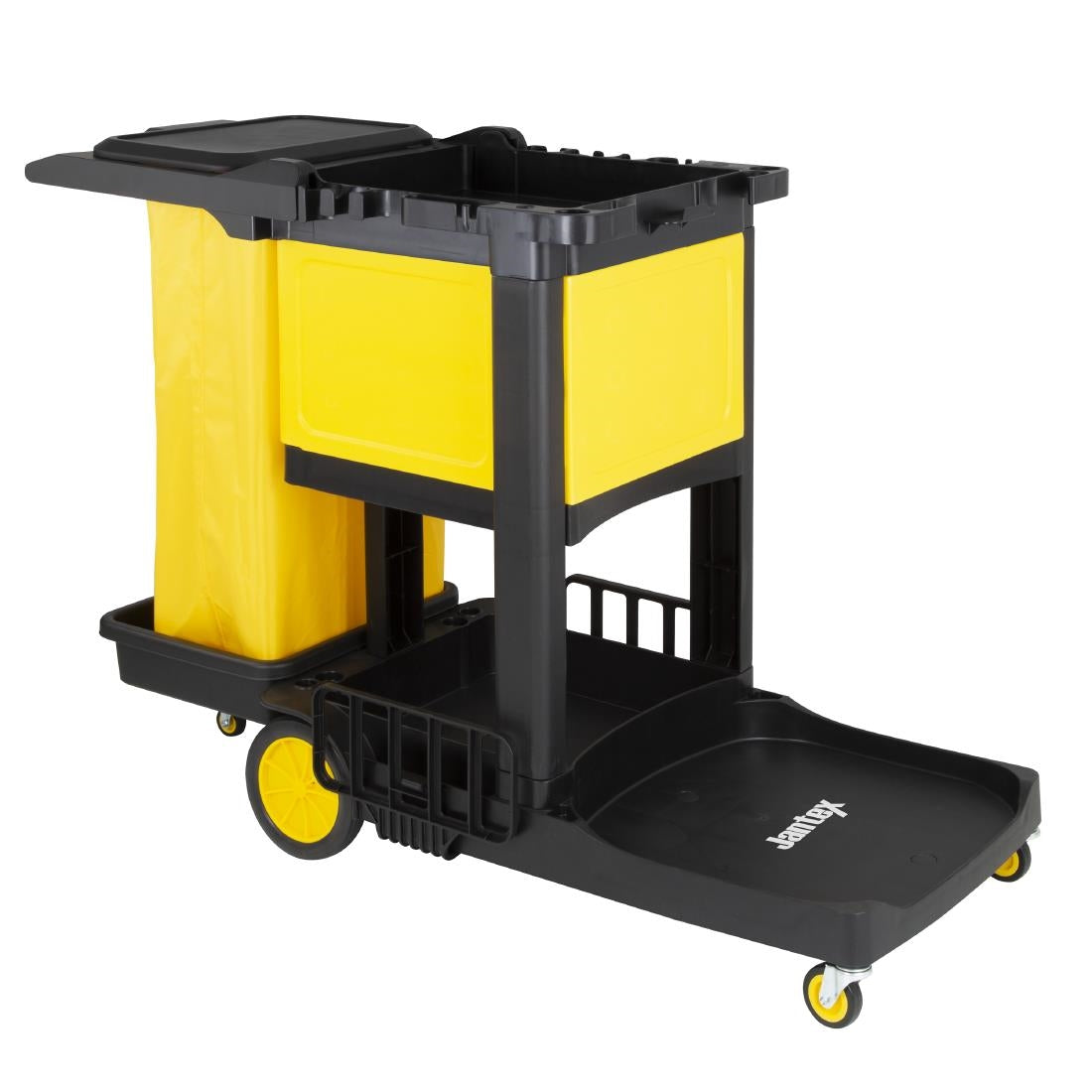 FU998 Jantex Cleaning Trolley Black with Lockable Cabinet