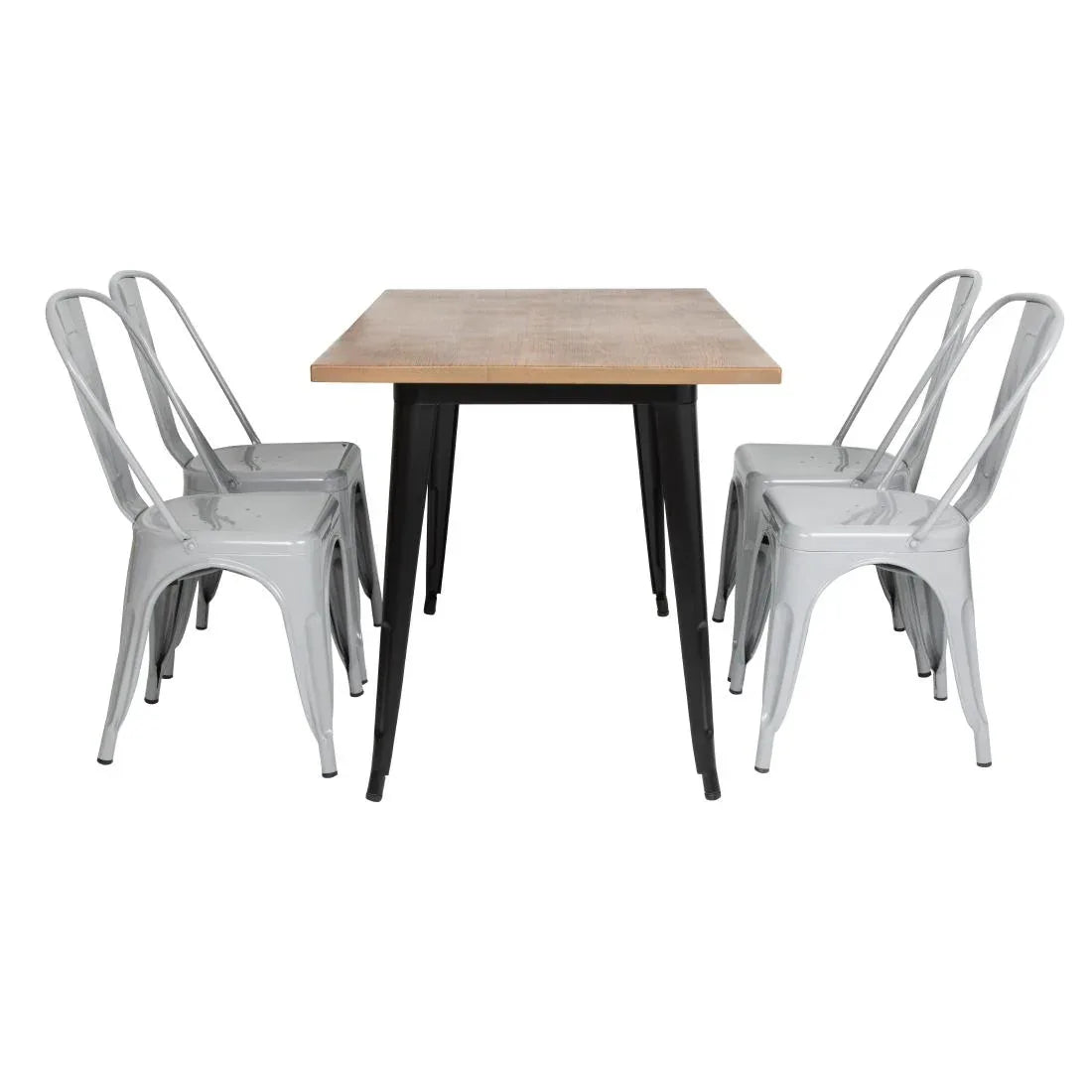 FW509 Bolero Bistro Steel Side Chairs Grey (Pack of 4) - JD Catering Equipment Solutions Ltd