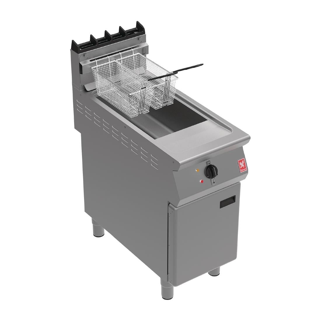 Falcon F900 Free Standing Propane Gas Fryer on Feet with Fryer Angel G9341X