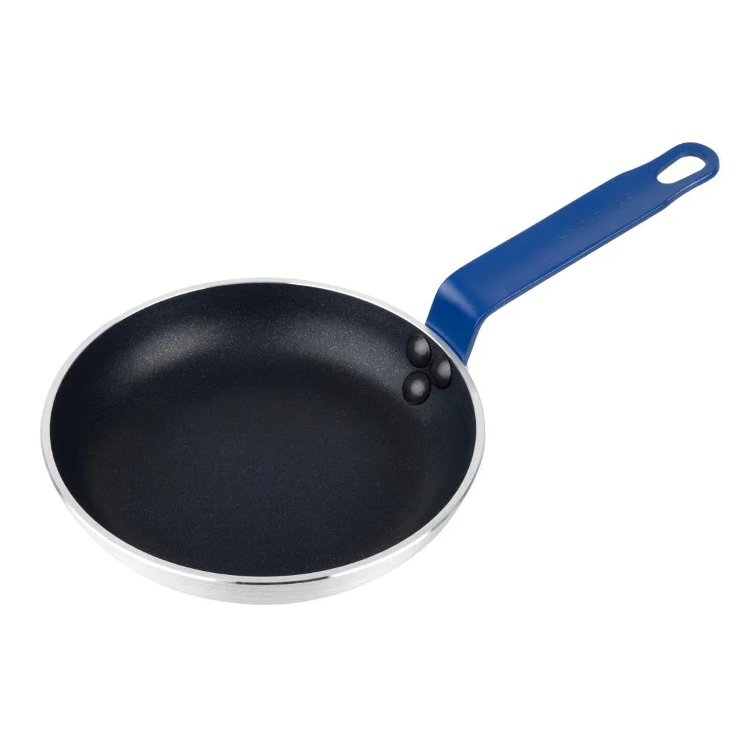 HT970 - Hygiplas Aluminium Non-Stick Teflon Platinum Plus Frying Pan with Blue Handle 19cm