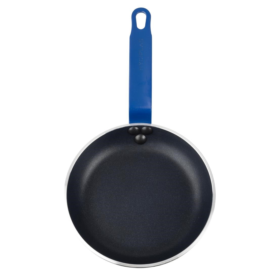 HT970 - Hygiplas Aluminium Non-Stick Teflon Platinum Plus Frying Pan with Blue Handle 19cm