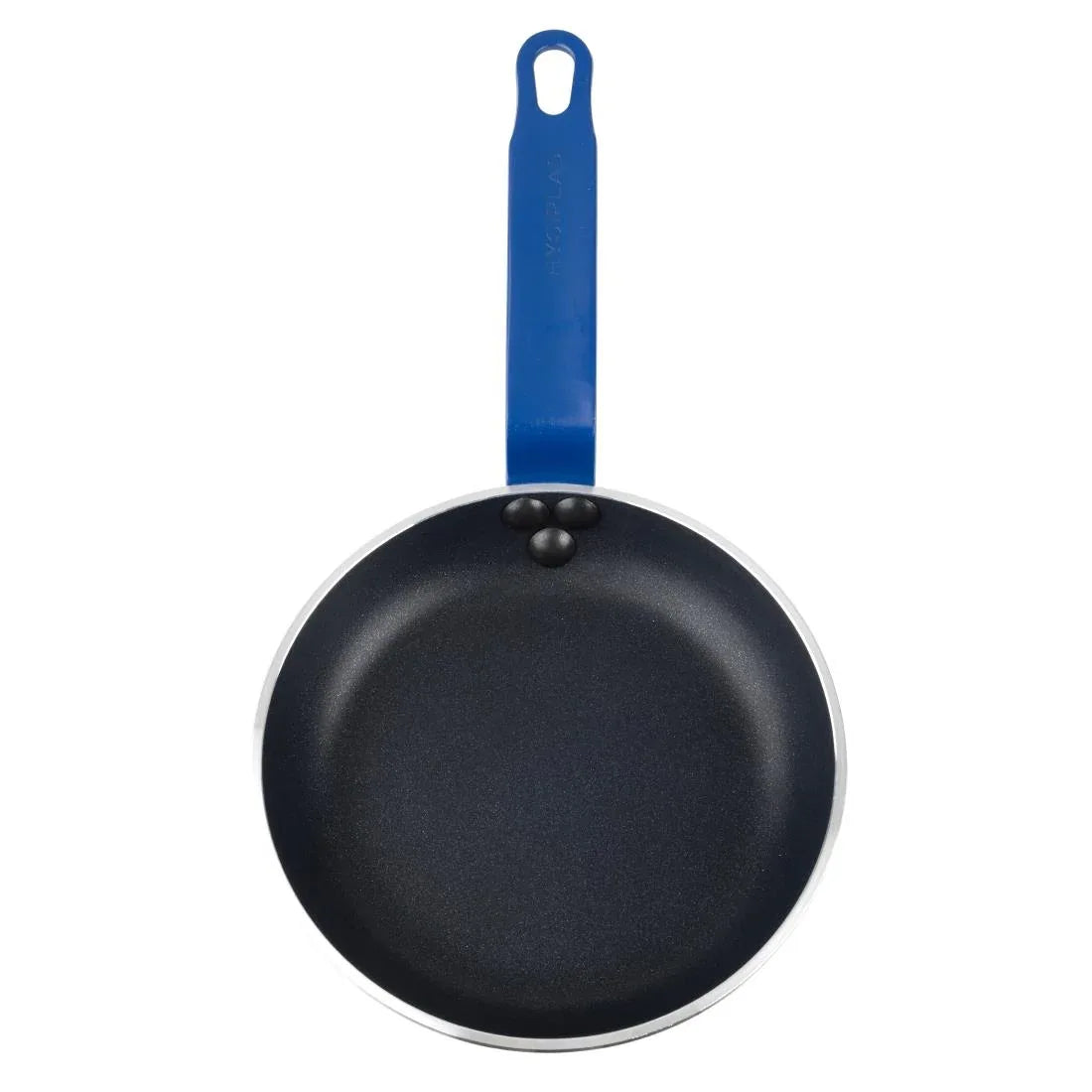 HT970 - Hygiplas Aluminium Non-Stick Teflon Platinum Plus Frying Pan with Blue Handle 19cm