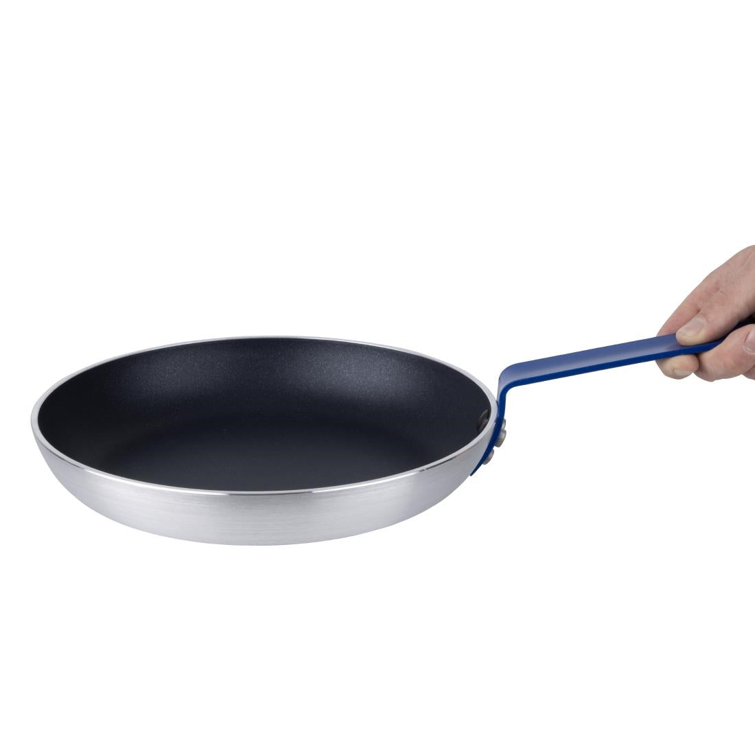 HT972 - Hygiplas Aluminium Non-stick Teflon Platinum Plus Frying Pan with Blue Handle 28cm