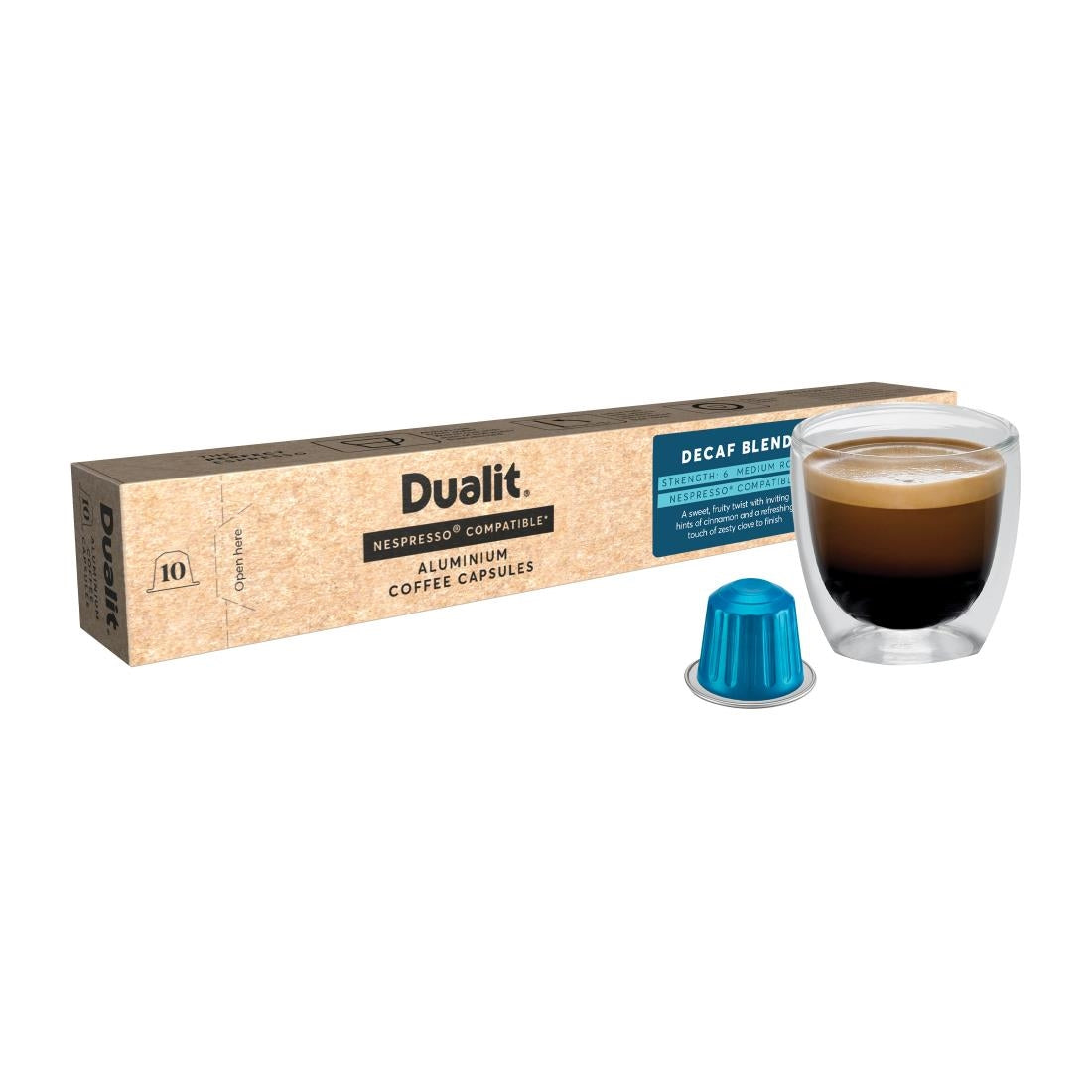 FX183 Dualit Decaf Aluminium Coffee Capsules (Pack of 10)