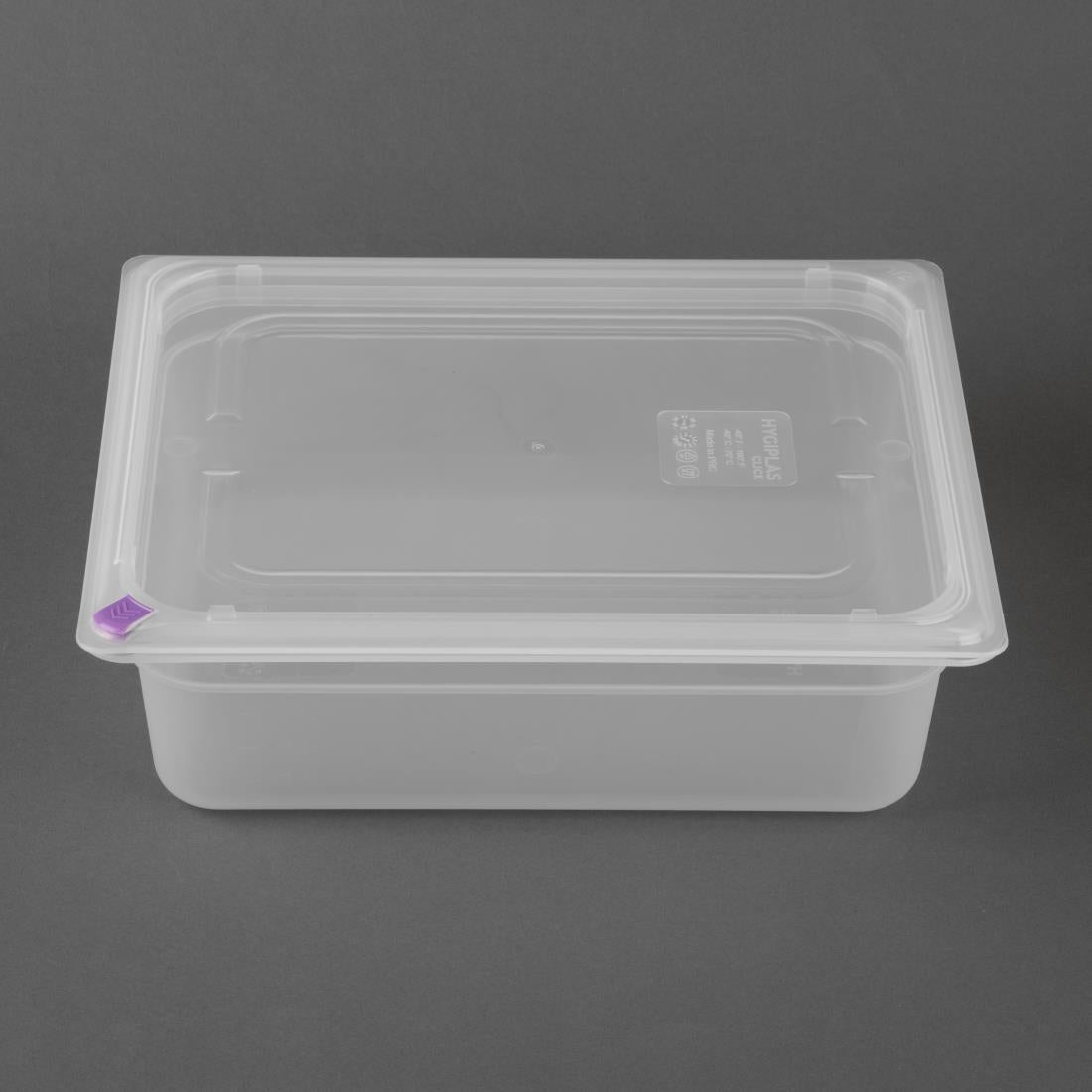 FZ089 Hygiplas Click Polypropylene 1/2 Gastronorm Tray 100mm (4 Pack)