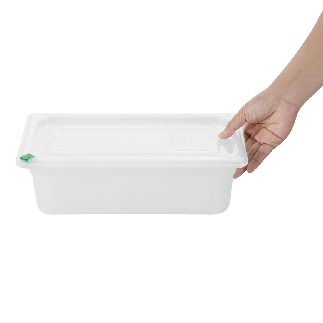 FZ092 Hygiplas Click PP GNPan 1/3 with Lid and 7 colour clips-100mm 3.6Ltr (Pack 4)