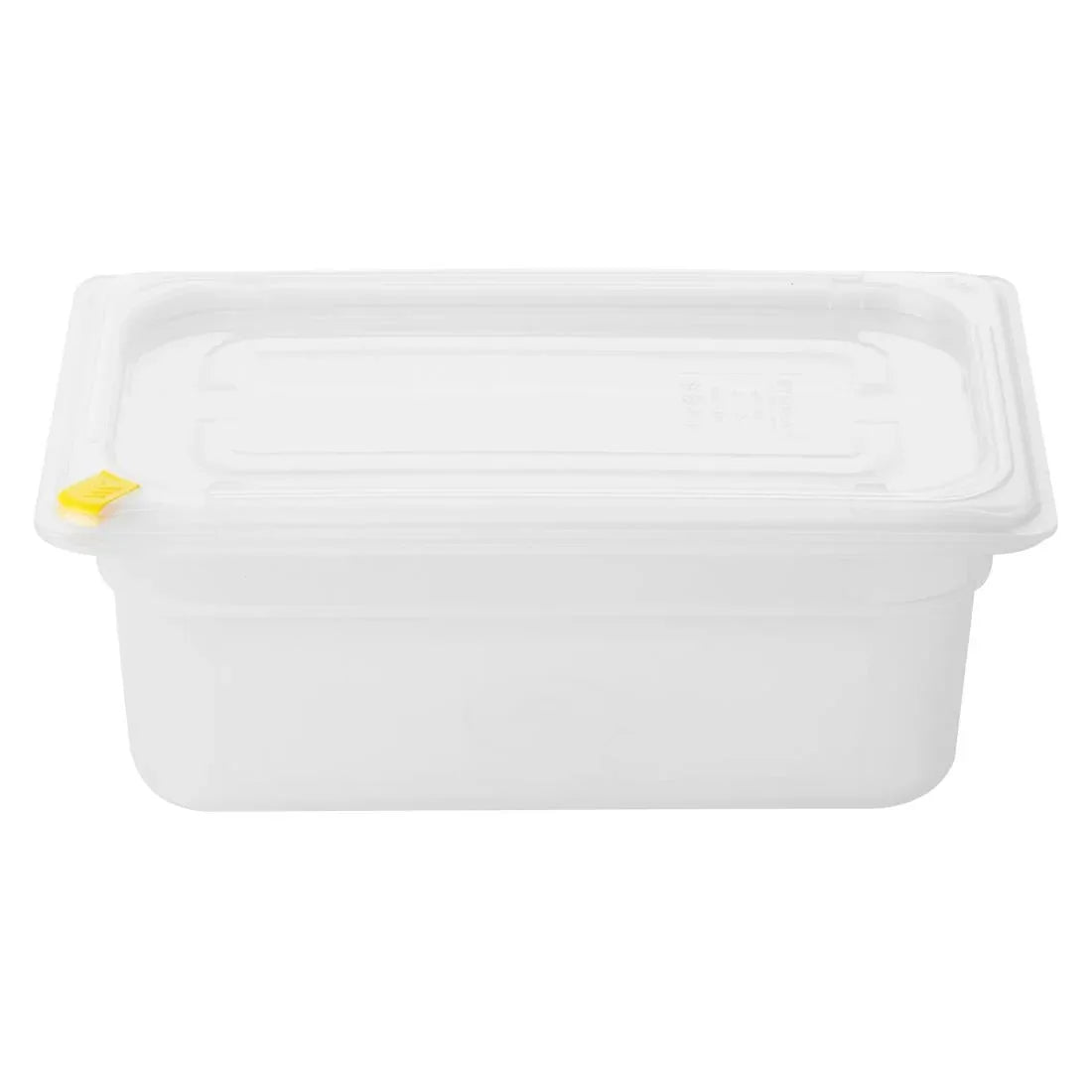 FZ095 Hygiplas Click PP GN Pan 1/4 with Lid and 7 colour clips-100mm 2.5Ltr (Pack 4)