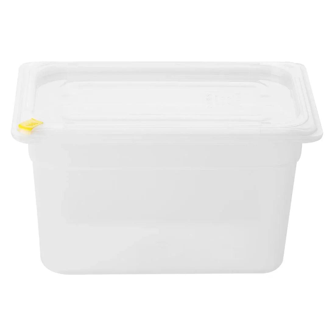 FZ096 Hygiplas Click PP GN Pan 1/4 with Lid and 7 colour clips-150mm 3.7Ltr (Pack 4)