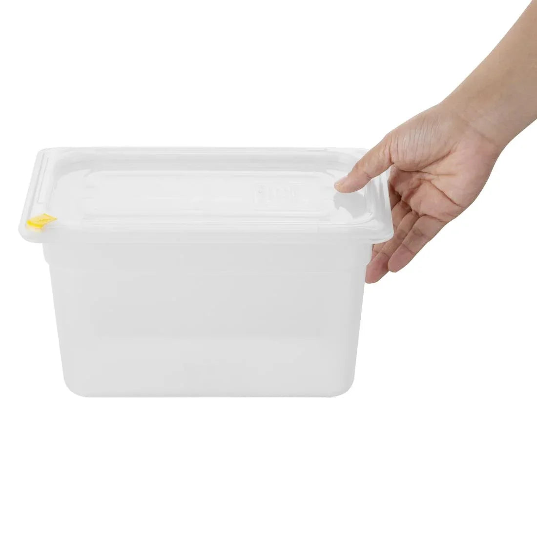 FZ096 Hygiplas Click PP GN Pan 1/4 with Lid and 7 colour clips-150mm 3.7Ltr (Pack 4)