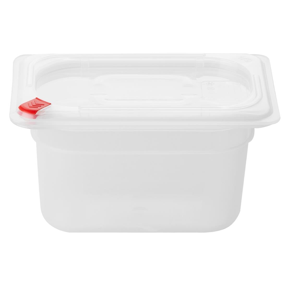 FZ099 Hygiplas Click PP GN Pan 1/9 with Lid and 7 colour clips -100mm 0.85Ltr(Pack 4)