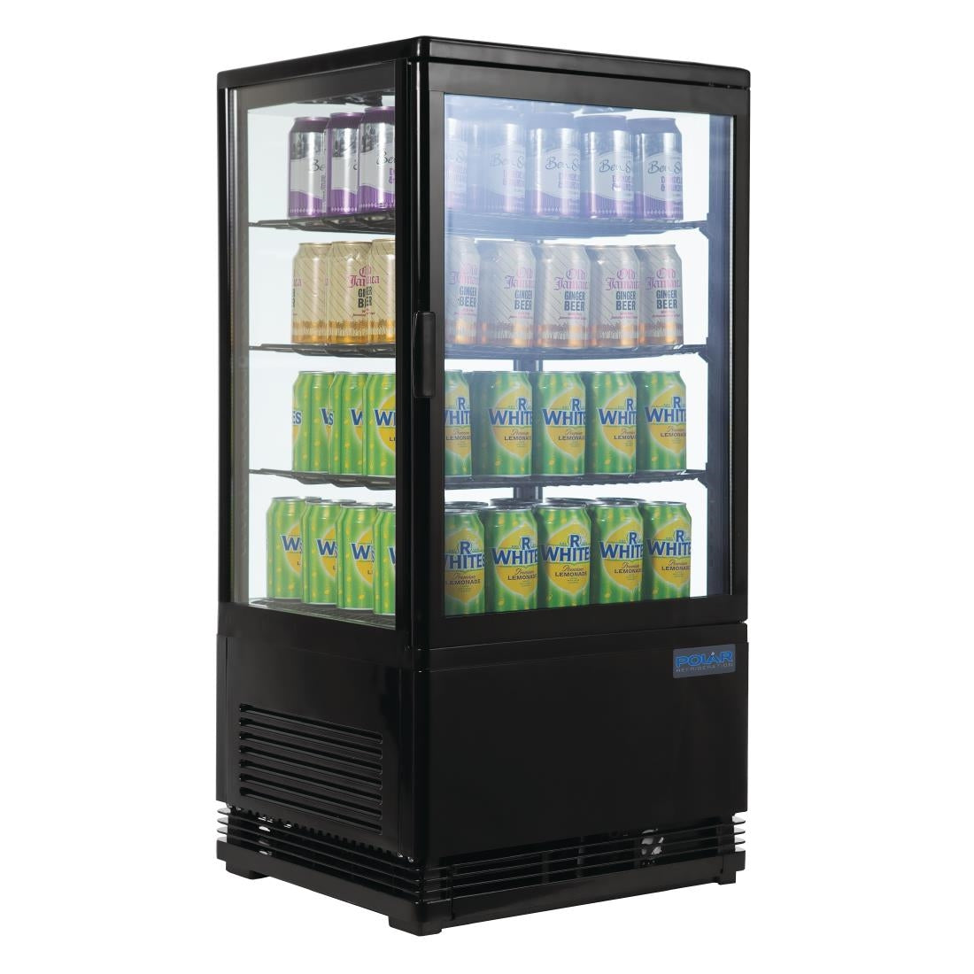 CX577 Polar C-Series Energy Efficient Display Fridge Black 68Ltr