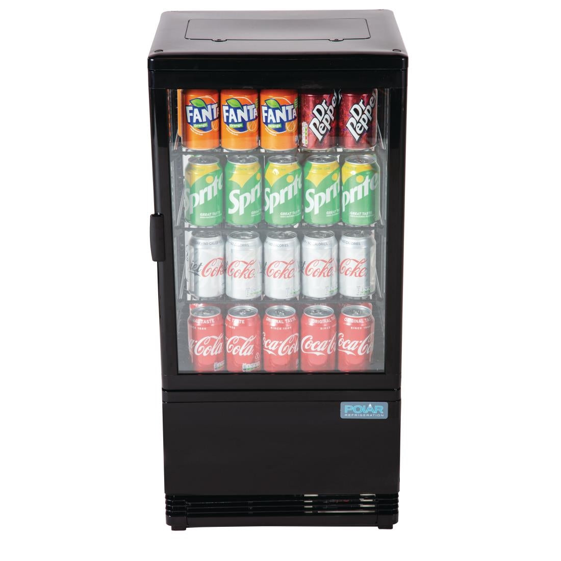 CX577 Polar C-Series Energy Efficient Display Fridge Black 68Ltr
