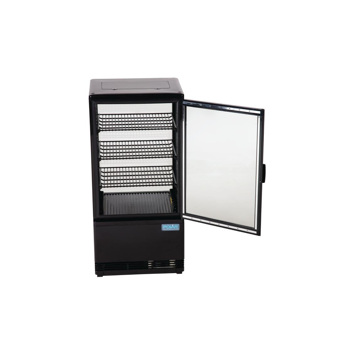 CX577 Polar C-Series Energy Efficient Display Fridge Black 68Ltr